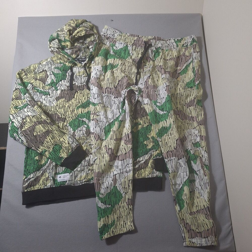 LRG Hoodie & Pants Mens L Lifted Research Group Camouflage Sweat Suit Warmups